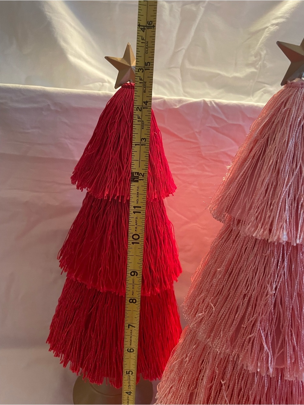 NWT 3 Ashland Berry Jolly Tassel Tabletop Trees w/ gold star - Picture 3 of 10